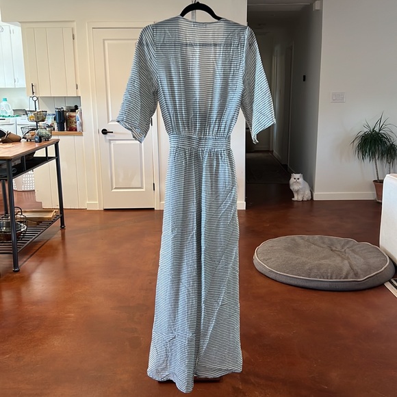 Aqua Stripped Jumpsuit - Picture 3 of 4